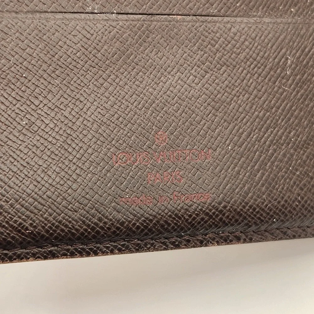 Authentic LOUIS VUITTON Damier Canvas Leather Multiple Bifold Wallet France